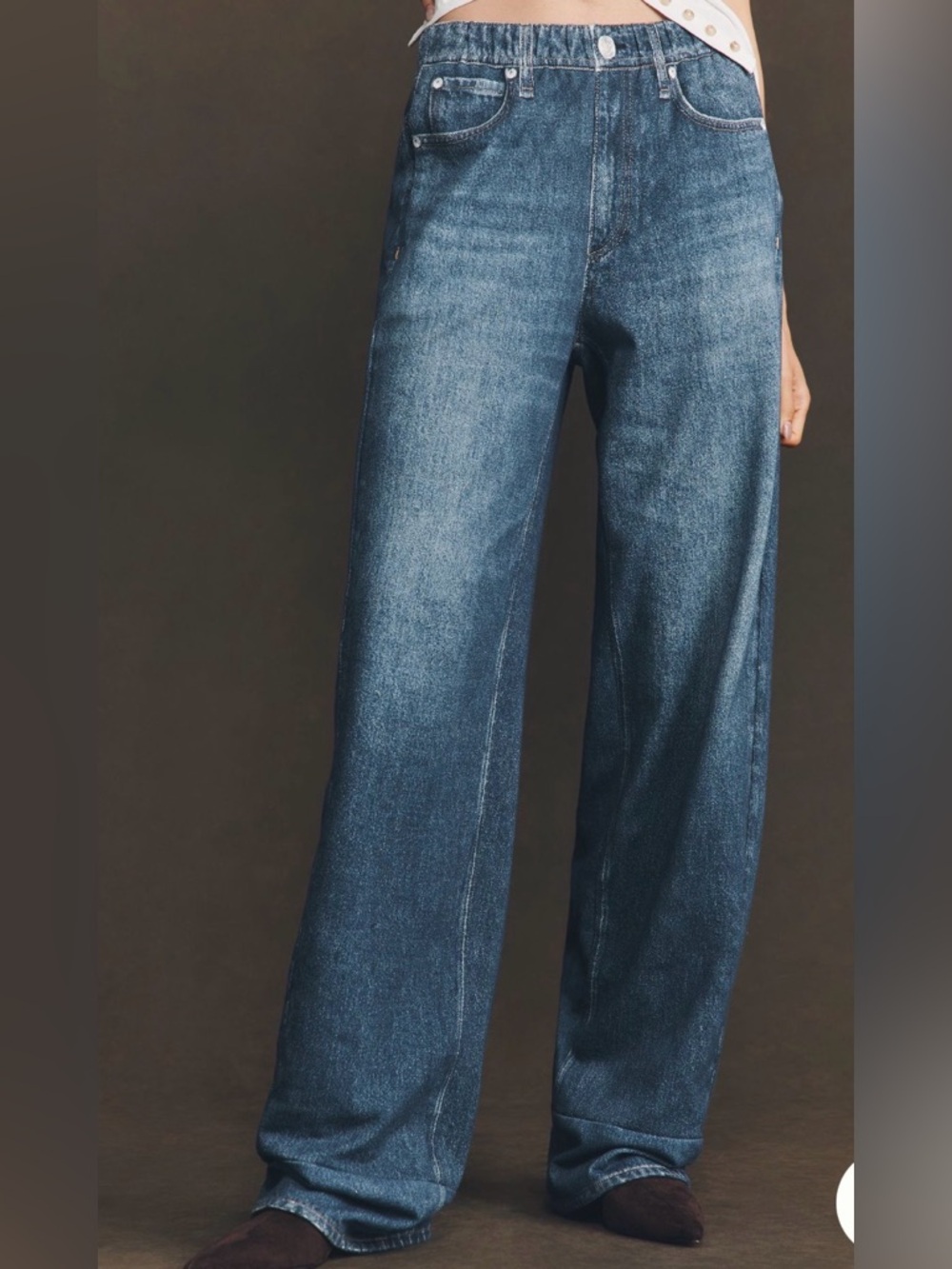 rag & bone Miramar Dark Blue Wide-Leg Jeans